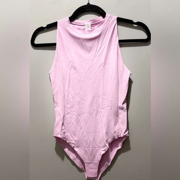 Lululemon Wundermost Ultra-Soft Nulu High-Neck Sleeveless Bodysuit - Vital Pink - Picture 4 of 7